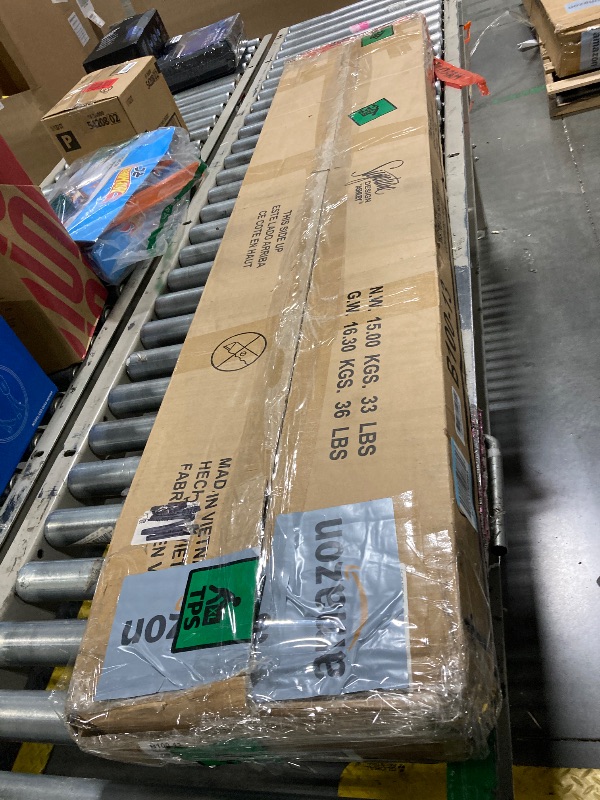 Photo 1 of ** NEW/ INCLUDED HARDWARE ** Signature Design by Ashley Wooden Mattress Support Bunkie Board Roll Slat with Nylon Cord, Queen, Beige