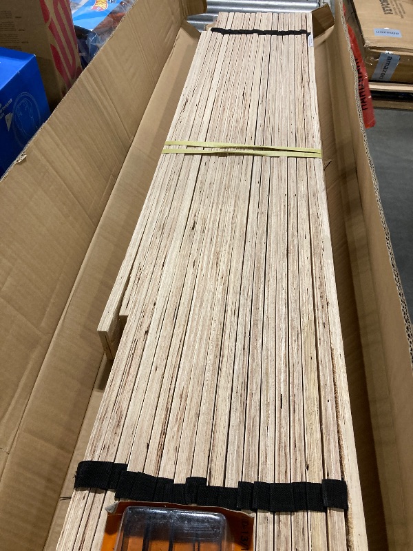 Photo 1 of ** NEW/ INCLUDED HARDWARE ** Signature Design by Ashley Wooden Mattress Support Bunkie Board Roll Slat with Nylon Cord, Queen, Beige