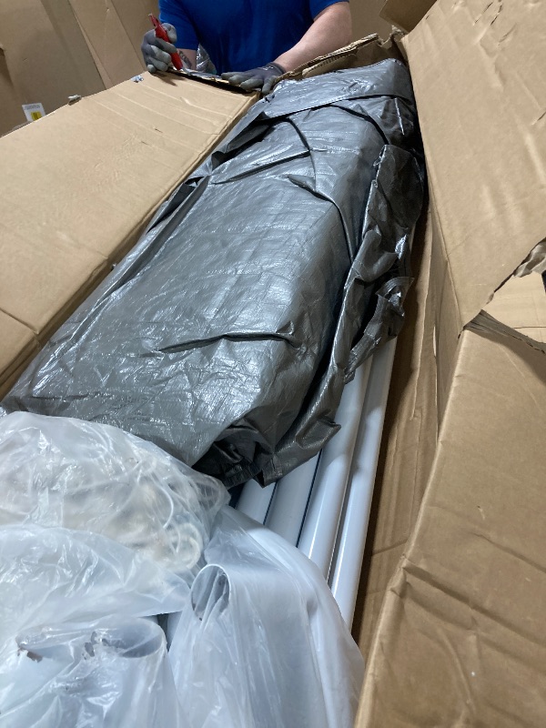 Photo 1 of ** VERY USED ** COBIZI Carport Canopy 12x20 Heavy Duty Car Tent Garage, Galvanized Frame Car Canopy Outdoor Shelter Waterproof & UV Protected with Built-in Sandbags & All-Season Tarp for Car Boat Truck, Gray