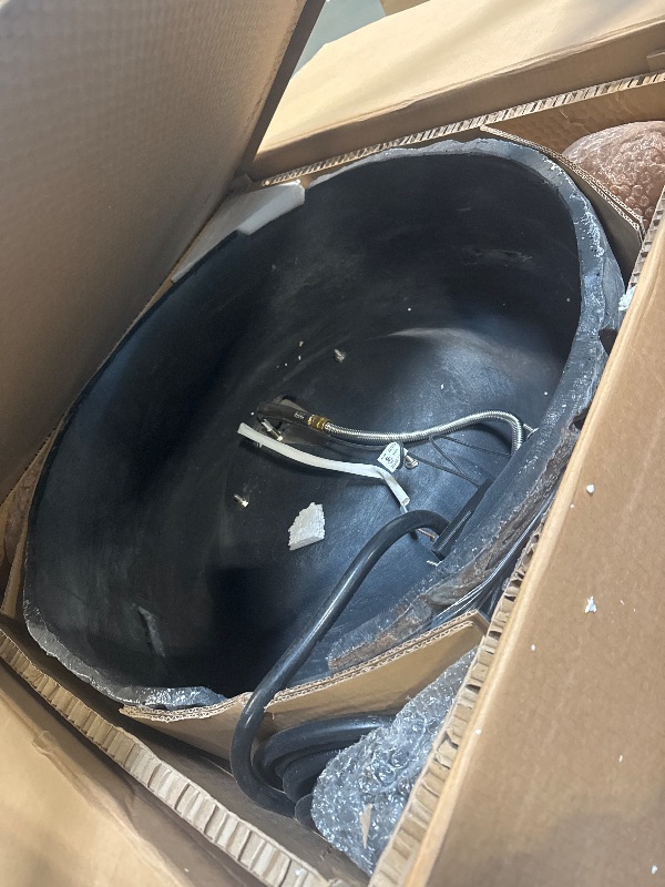 Photo 1 of ** BRAND NEW ITEM ** Teamson Home 28 in. Outdoor Round Propane Gas Smokeless Fire Pit with Sturdy Faux Stacked Stone Base, Quick Ignition and Weather-Resistant PVC Cover, Gray