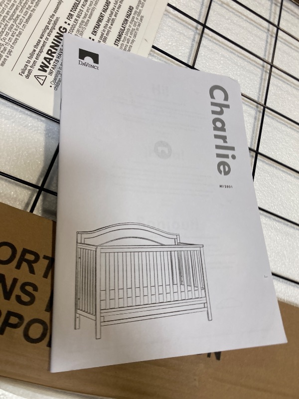 Photo 1 of ** BRAND NEW ITEM ** DaVinci Charlie 4-in-1 Convertible Crib - GREENGUARD Gold Certified - Wooden Baby Crib Convertible to Toddler Bed, Daybed, and Full-Size Baby Bed with 4 Adjustable Heights - Easy to Assemble - Honey