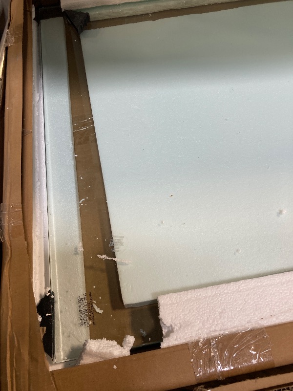 Photo 1 of ** In good condition **Fab Glass And Mirror Fixed Shower Tempered Glass Panel 24" X 76" With 3/8" Thickness, Water Repellent, Brushed Nickel Finish