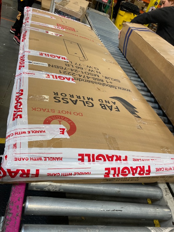 Photo 1 of ** In good condition **Fab Glass And Mirror Fixed Shower Tempered Glass Panel 24" X 76" With 3/8" Thickness, Water Repellent, Brushed Nickel Finish