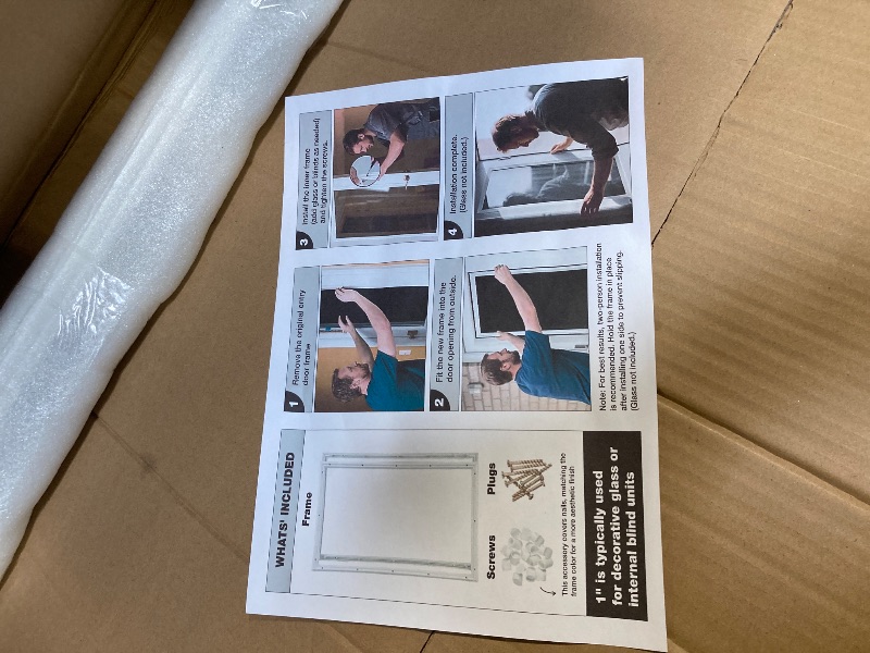 Photo 1 of ** MISSING SCREWS ** DoubleFill 1 Pcs 22 x 64 Inch Entry Door Frame Only Replacement Kit for 1" Glass (Glass Not Included), 1 Lite Exterior Front Door Window Frame Replacement (Rectangle)