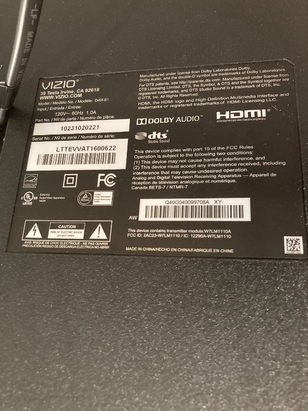 Photo 1 of ** USED / FUNCTIONAL TESTED ** VIZIO 40-inch Full HD 1080p Smart TV with DTS Virtual: X, Alexa Compatibility, Google Cast Built-in, Bluetooth Headphone Capable, (VFD40M-08 New)