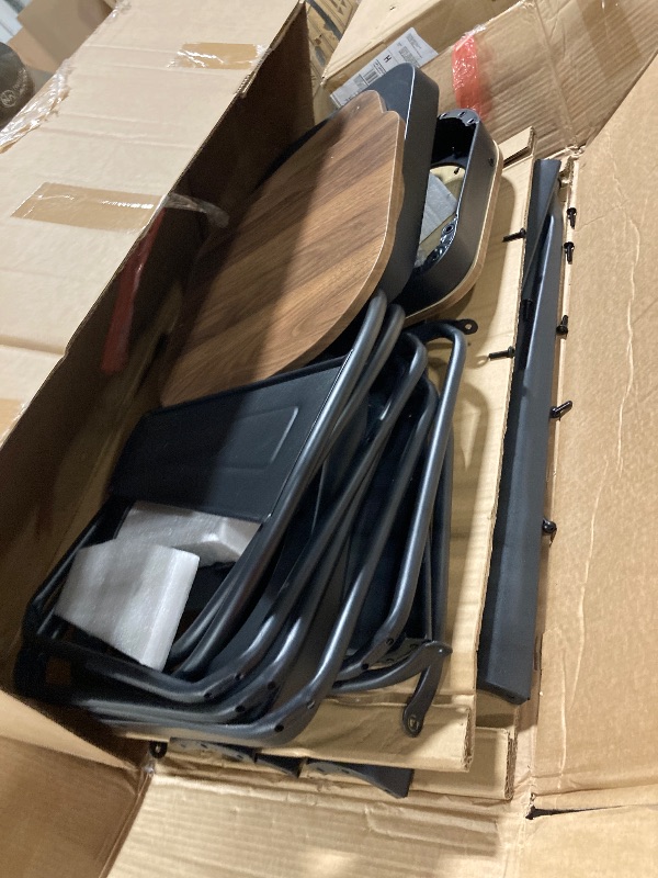 Photo 1 of ** VERY USED ** Andeworld Metal Bar Stools Set of 4, 30 inch Bar Height Barstools with Backs Farmhouse Modern High Back Bar Stools with Larger Seat Kitchen Dining Bar Chairs,Matte Black