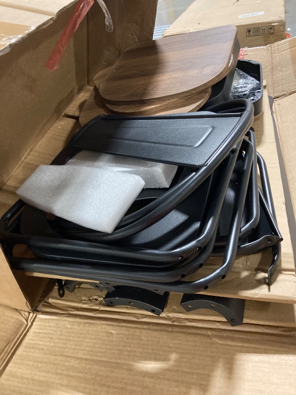 Photo 1 of ** VERY USED ** Andeworld Metal Bar Stools Set of 4, 30 inch Bar Height Barstools with Backs Farmhouse Modern High Back Bar Stools with Larger Seat Kitchen Dining Bar Chairs,Matte Black