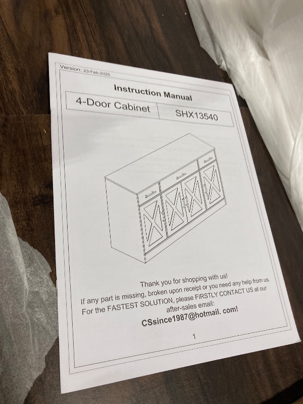 Photo 1 of **  VERY USED ** Shintenchi Sideboard Buffet Cabinet with Storage,53.4" Large Kitchen Buffet Storage Cabinet with 3 Drawers and 4 Doors,Wood Farmhouse Sideboard with Adjustable Shelf for Kitchen, Living Room,White