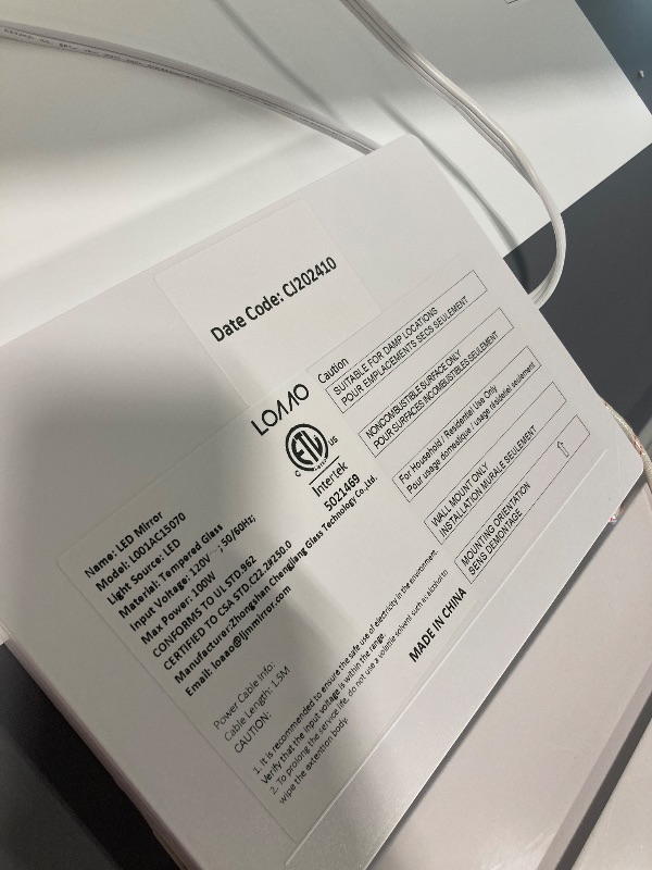 Photo 1 of ** NEW/ FUNCTIONAL TESTED** LOAAO 60X28 LED Bathroom Mirror with Lights, Anti-Fog, Dimmable, Backlit + Front Lit, Lighted Bathroom Vanity Mirror for Wall, Memory Function, Tempered Glass, ETL Listed