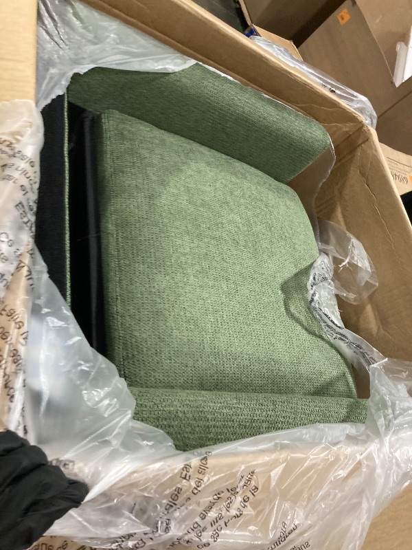 Photo 1 of ** BRAND NEW ITEM** COLAMY Modern Wingback Living Room Chair, Upholstered Fabric Accent Armchair, Single Sofa Chair with Lounge Seat and Wood Legs for Bedroom/Office/Reading Spaces, Green