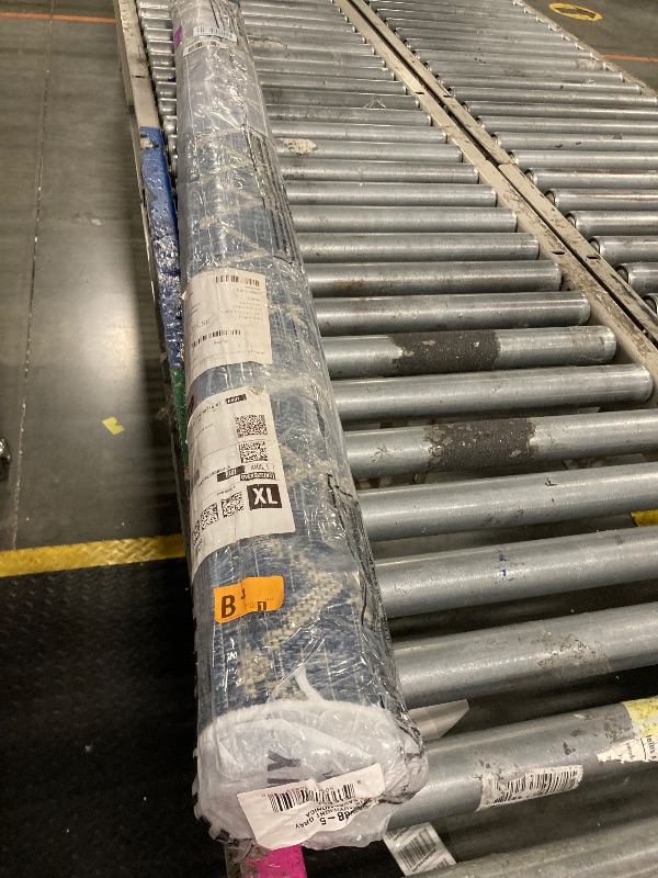 Photo 1 of ** NEW** JONATHAN Y Moroccan Geometric Indoor Outdoor Area Rug 5X8 Navy/Light Gray, Ourika Textured Weave for Backyard, Patio, Porch, Easy-Cleaning, High Traffic, Pet-Friendly, Non-Shedding (SMB108B-5)