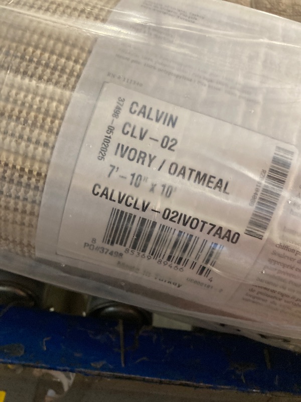 Photo 1 of ** NEW** Loloi Chris Loves Julia Calvin Collection CLV-02 Ivory/Oatmeal 7'-10" x 10' Area Rug Checkered Neutral Soft Living Room Bedroom Carpet