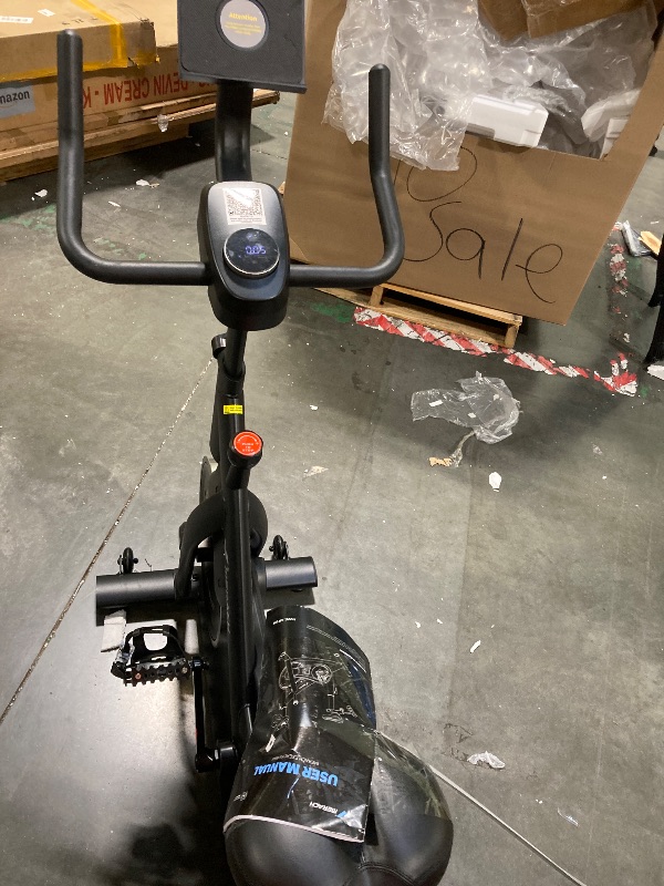 Photo 1 of ** USED/ TESTED FUNCTIONAL / ASSEMBLY** Merach Exercise Bike, Brake Pad/Magnetic Stationary Bike with Exclusive App, Low Noise Indoor Cycling Bike with 270LBS Weight Capacity, Dumbbell Rack and Fitness Courses for Weight Loss