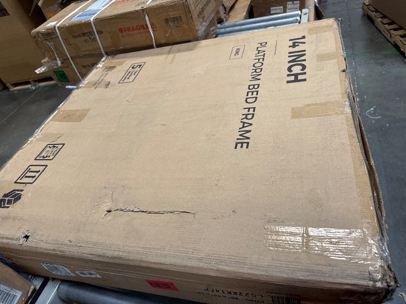 Photo 1 of ** USED** Linenspa Folding Metal Platform Bed Frame - No Box Spring Needed - Underbed Storage - Simple Tool Free Assembly - Mattress Foundation - 14" High - Traditional Design - Sturdy Steel - King Size