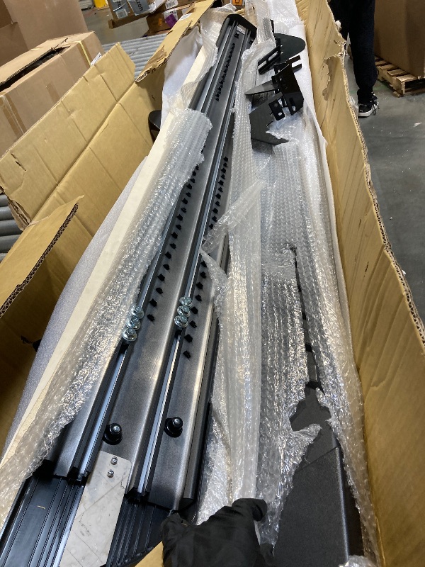 Photo 1 of ** USED** CrewCab Running Boards Side Steps Compatible with 2009-2018 Dodge Ram 1500, 2019-2024 1500 Classic, 2010-2024 Ram 2500 & 3500 CrewCab, Black Textured Aluminum Nerf Bars