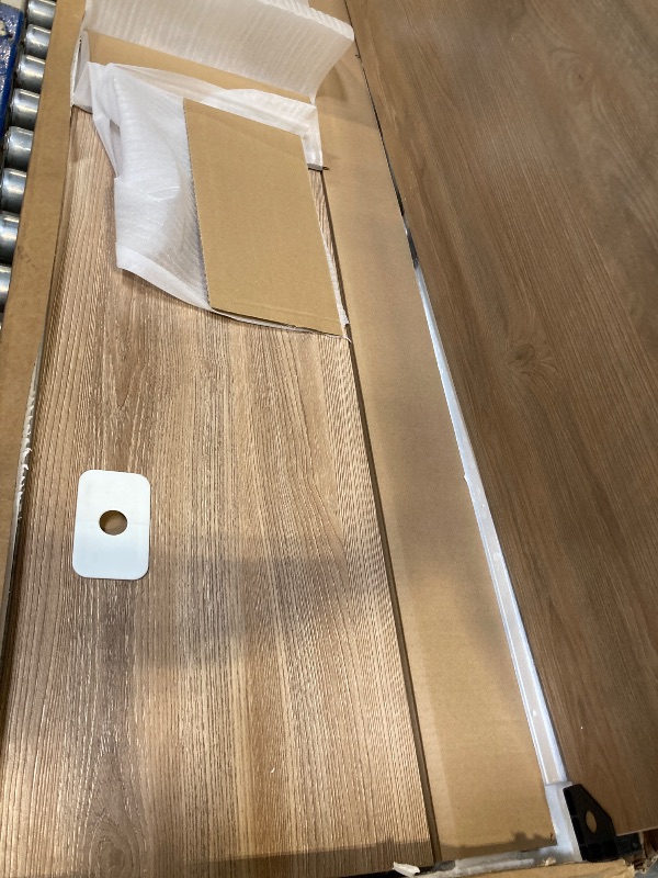 Photo 1 of ** BRAND NEW ITEM ** SHW 55 x 28 Inches Electric Height Adjustable Standing Desk with Drawer and Memory Preset, Maple