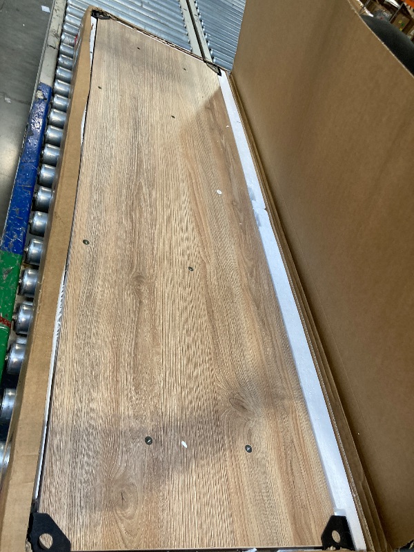 Photo 1 of ** BRAND NEW ITEM ** SHW 55 x 28 Inches Electric Height Adjustable Standing Desk with Drawer and Memory Preset, Maple