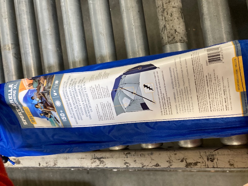 Photo 1 of ** BRAND NEW ITEM** Sport-Brella Premiere XL 9-Foot Umbrella - Heavy-duty 1.25" Center Pole & Twist Handle Auger - UPF 50+ Sun Protection - Privacy Side Panels, Zippered Windows & 2 Interior Pockets - Carry Bag Included