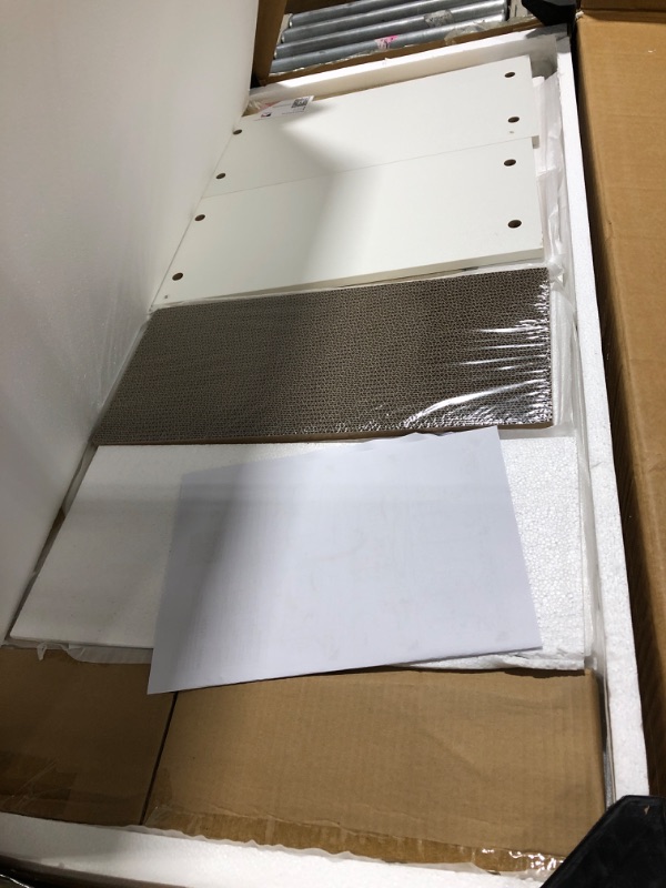 Photo 1 of ** MANUAL AND HARDWARE INCLUDED** JanflyHome Litter Box Enclosure for 2 Cats - 42.5" Double Hidden Cat Litter Box Cabinet with Scratching Pad Large Space Indoor Pet House Crate Furniture Modern, Wood