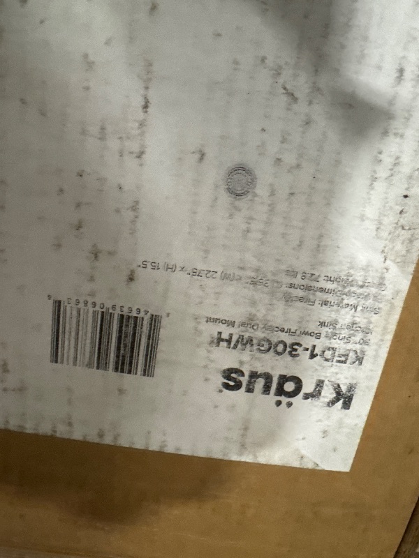 Photo 1 of **BRAND NEW ITEM ** KRAUS Turino™ 30” Drop-In Undermount Fireclay Single Bowl Kitchen Sink with Thick Mounting Deck in Gloss White, KFD1-30GWH