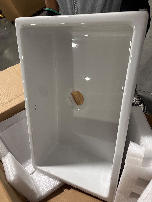 Photo 1 of **BRAND NEW ITEM ** KRAUS Turino™ 30” Drop-In Undermount Fireclay Single Bowl Kitchen Sink with Thick Mounting Deck in Gloss White, KFD1-30GWH