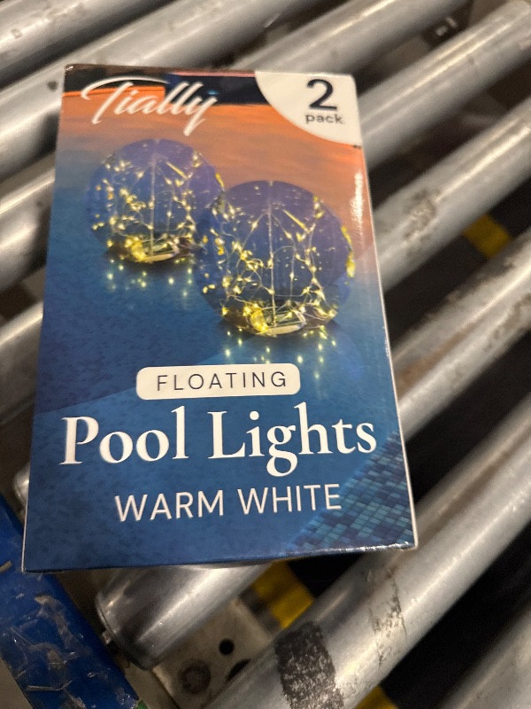 Photo 1 of ** used** TIALLY Fairy Floating Pool Lights Solar Powered - 14" Inflatable Waterproof Led Glow Balls, Luces para Piscina, Floating Light Up Ball, Swimming Pool Party Decorations, Cool Outdoor Decor (2 Pack)