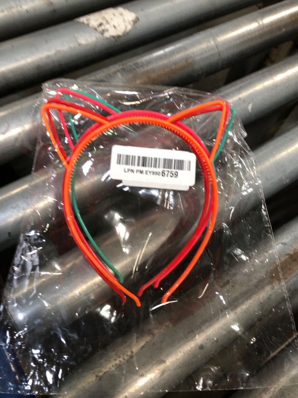 Photo 1 of ** ONLY 4**  Candygirl Cat Ear Headbands, 10pcs Mix Colors Plastic Headbands for Girls Women, Hair Accessories for Daily Wearing and Party Favors