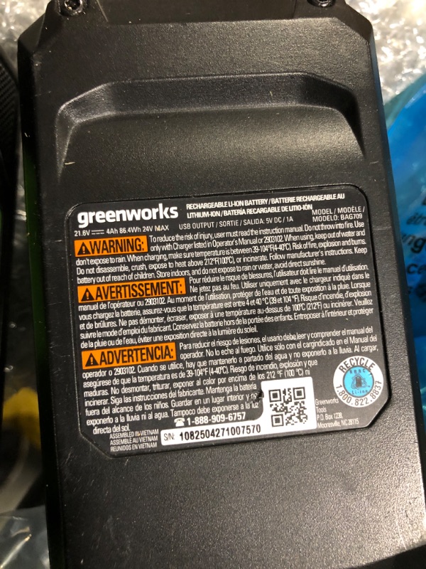 Photo 1 of ** VERY USED/ TESTED** Greenworks 48V (24V x 2) 17" Cordless (Push) Lawn Mower (125+ Compatible Tools), (2) 4.0Ah Batteries and Dual Port Rapid Charger Included