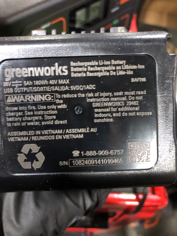 Photo 1 of ** VERY USED / THE BATTERY TURNS ON ** Greenworks 40V 21" Brushless Cordless (Self-Propelled) Lawn Mower (75+ Compatible Tools), 5.0Ah Battery and Charger Included