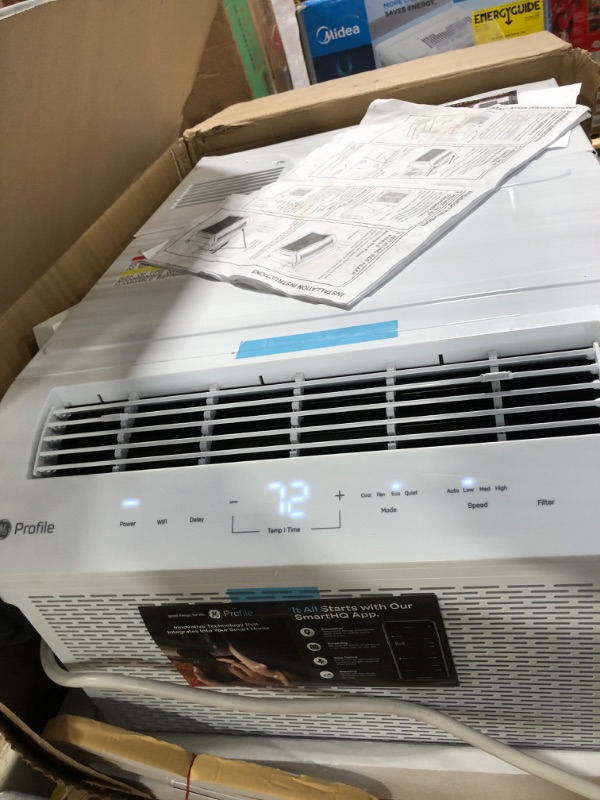 Photo 1 of ** USEDF/ TURN ON INCLUDES ACCESSORIES, CONTROL AND MANUAL ** GE Profile ClearView Inverter Window Air Conditioner Unit, 10,300 BTU, U-Shaped Adjustable Depth, Energy Efficient Cooling up to 450 sq ft., Ultra Quiet, SMART Home Capable, Includes Remote, Wh