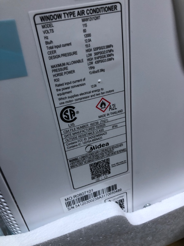Photo 1 of ** NEW  TESTED FUNCTIONAL / INCLUDES MANUAL AND ALL ACCESSORIES ** FUMidea 12,000 BTU U Shaped Smart Inverter Window Air Conditioner - Cools 550 Sq Ft, Ultra Quiet with Open Window Flexibility - Alexa/Google Assistant Compatible - 35% Energy Savings, Remo