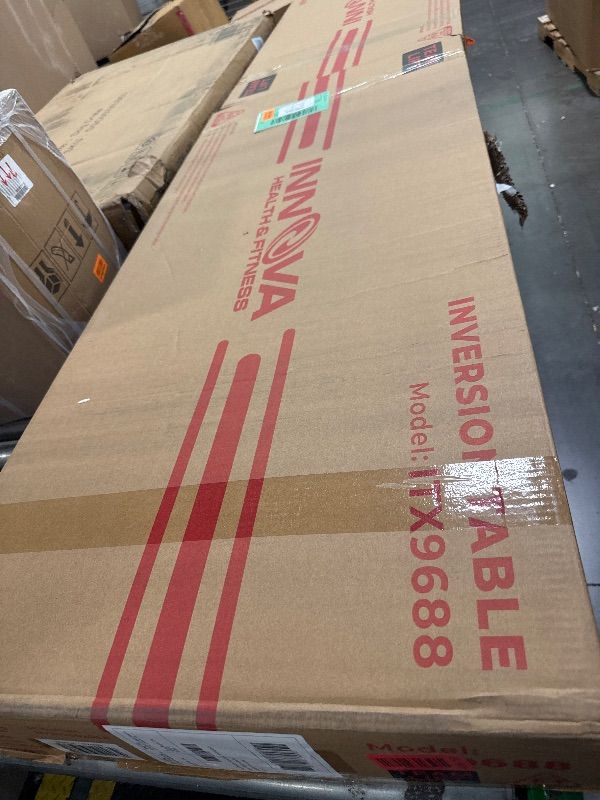 Photo 1 of ** NEW** INNOVA HEALTH AND FITNESS ITX9688 Heavy Duty Inversion Table, Extended Ankle Holding System, 300 lb Weight Capacity, Gray/Black