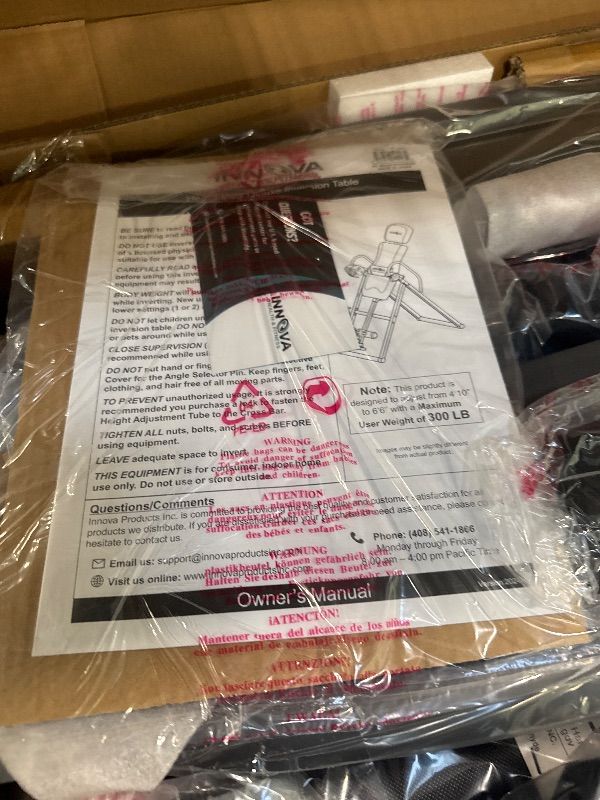 Photo 1 of ** NEW** INNOVA HEALTH AND FITNESS ITX9688 Heavy Duty Inversion Table, Extended Ankle Holding System, 300 lb Weight Capacity, Gray/Black