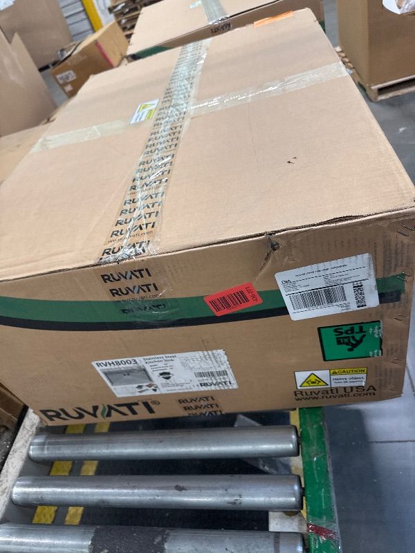 Photo 1 of ** BRAND NEW ITEM** Ruvati 33 x 22 inch Workstation Drop-in Topmount Kitchen Sink 16 Gauge Stainless Steel Single Bowl - RVH8003