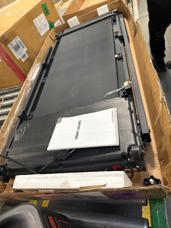 Photo 1 of ***  VERY USED/ TESTED FUNCTIONAL ** Portable Treadmill with Incline, 3.0HP Walking Pad with Handle Bar, 3-in-1 Foldable Electric Treadmill for Home Office Small Space with Quiet Brushless, 300 LBS Capacity