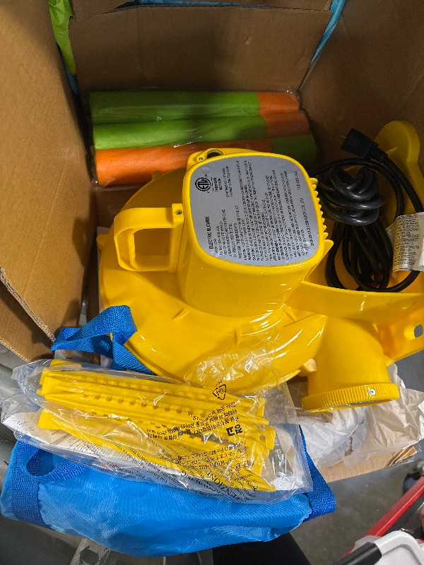 Photo 1 of ** USED/ BLOWER AND ACCESORIES INCLUDED** WELLFUNTIME Inflatable Water Double Slides Park, Bounce House with Arched Water Gun Spray, Jumping Castle with Air Blower