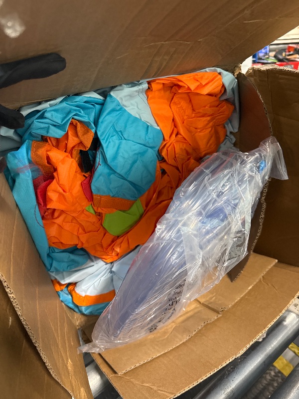 Photo 1 of ** USED/ BLOWER AND ACCESORIES INCLUDED** WELLFUNTIME Inflatable Water Double Slides Park, Bounce House with Arched Water Gun Spray, Jumping Castle with Air Blower