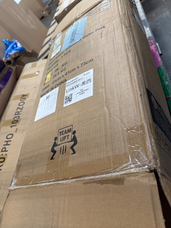 Photo 1 of ** USED/ BLOWER AND ACCESORIES INCLUDED** WELLFUNTIME Inflatable Water Double Slides Park, Bounce House with Arched Water Gun Spray, Jumping Castle with Air Blower