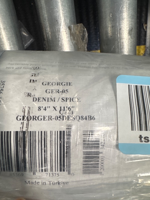 Photo 1 of ** NEW** Loloi Amber Lewis Georgie Collection GER-05 Denim/Spice 8'-4" x 11'-6", .19" Pile Height, Area Rug