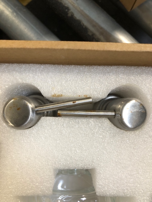 Photo 1 of *USED/MINOR DAMAGE**18Oz Spiral Stripe Soap Dispenser Set - Silver Stainless Steel Pump with Wood Tray, Refillable for Kitchen Sink & Bathroom Vanity, Dish Liquid & Hand Soap Storage Solution