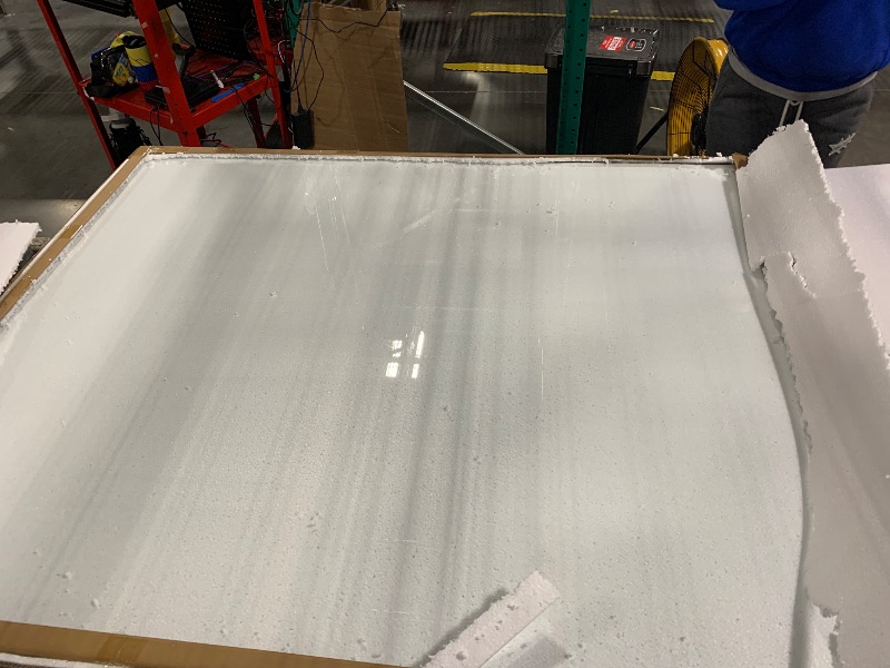 Photo 1 of [Tempered Glass] 46" x 55" Glass Chair Mat, Heavy Duty Hard Floor Mat with Round Corner and Polished Edge, Office Chair Mat for Carpet Office Home Hardwood Floor Desk