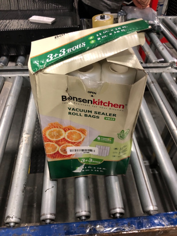 Photo 1 of [2025 Upgraded] Bonsenkitchen 3 Rolls 11" x 16' + 3 Rolls 8" x 16' Vacuum Sealer Bags for Food with a Color Box, Easy to Store, Commercial Grade, BPA Free, Great for Food Storage or Sous Vide, VB22