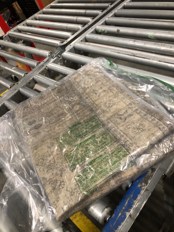 Photo 1 of  Washable Area Rug Brown Vintage Neutral Distressed Large Non Slip Carpet for Living Room Bedroom Soft Low Pile Indoor Mat Retro Floral Throw Rug for Dining Room Kitchen Office Nursery 