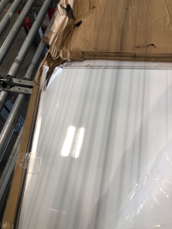 Photo 1 of ****DAMAGE IN THE CORNER***H-Qprobd Dry Erase Board for Wall 60"x40" Aluminum Presentation Magnetic Whiteboard with Long Pen Tray, Wall-Mounted White Board for School, Office and Home