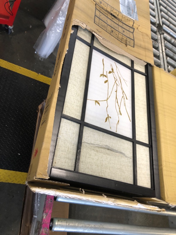 Photo 1 of ***DAMAGE SHOWN IN THE 2ND  PHOTO ***PHOTO4-panel Floral Print Folding Screen Multi-color