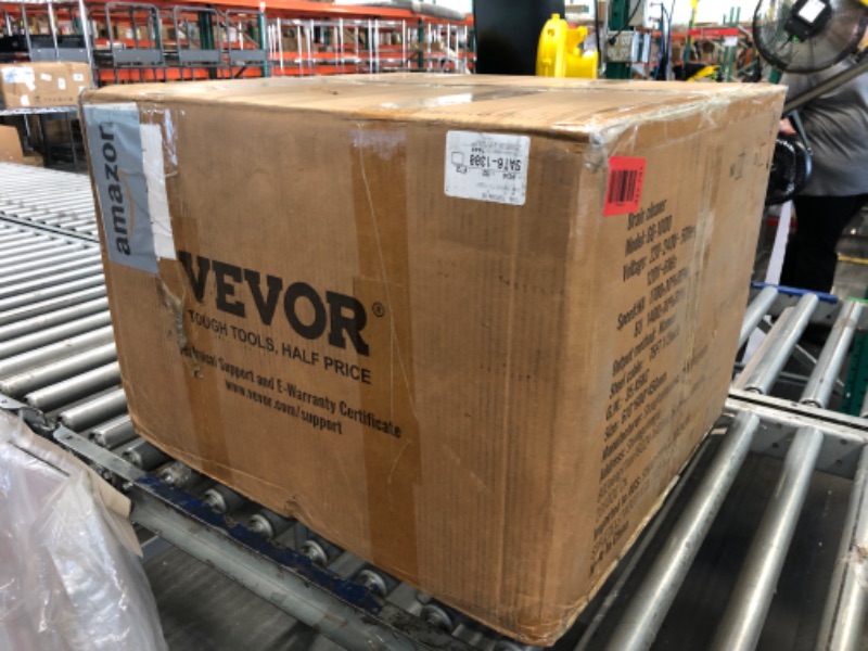 Photo 1 of VEVOR Drain Cleaner Machine 75FT x 1/2 Inch, Sewer Snake Auger Manual Feed, 370W Electric Drain Cleaning Machine with 4 Cutters & Air-activated Foot Switch for 2" to 4" Pipes