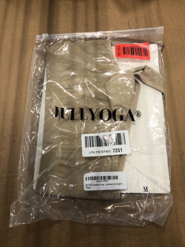 Photo 1 of ****** ONLY 1**** JELLYOGA Seamless Thong Shapewear for Women Tummy Control Body Shaper Panties Girdle High Waist Shaping Underwear (2pcs Beige,M)