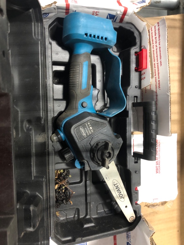 Photo 1 of ******* MISSING EXTRA CHAIN AND SMALLER PEICES ******* Mini Chainsaw Cordless Compatible for Jovant Batteries (No Battery), Electric Chainsaw with Logging Wedge For Tree Trimming Wood Cutting (2 Chains) (Tools Only)