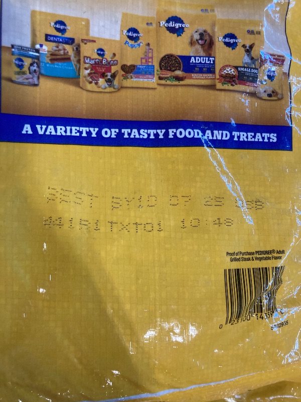 Photo 1 of ****APROX 20 BAGS***Pedigree Complete Nutrition Adult Dry Dog Food, Grilled Steak & Vegetable Flavor, 18 lb. Bag