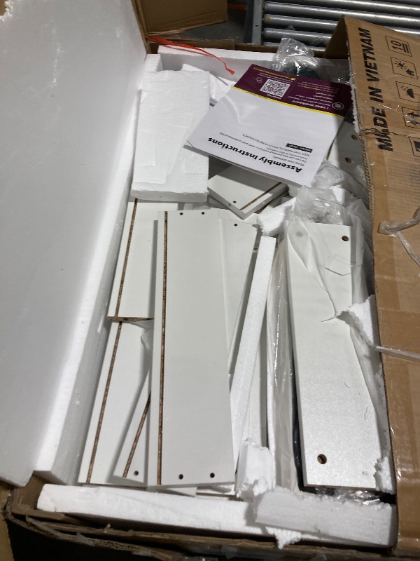 Photo 1 of ***IT IS UNKNOWN IF IT HAS MISSING PARTS---***LIKIMIO Small Makeup Vanity Desk with Mirror and Lights, Vanity Table Set with Storage Drawer, Chair and Three Shelves, Bedroom, White